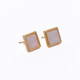 Mother of Pearl Earring Gold Plated Square Stud Earrings
