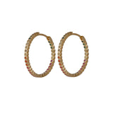 Multi-Colored Crystal Hoop Earrings Gold Plated Statement Jewelry