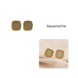 Natural Blue Sapphire Gemstone, Cushion Shape Stud Earrings CE - 1004