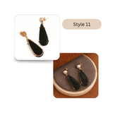 Natural Gemstone Moss Agate and Pearl Dangle Drop Earrings, Birthstone Jewelry 5124
