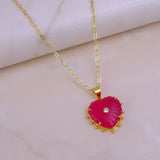 Natural Gemstone Ruby Jade Carving Necklace, Hand Carved Jewelry 5286