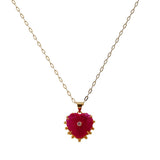 Natural Gemstone Ruby Jade Carving Necklace, Hand Carved Jewelry 5286