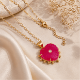 Natural Gemstone Ruby Jade Carving Necklace, Hand Carved Jewelry 5286