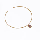Natural Rose Quartz Raw Gemstone Choker Necklace, Gold Plated Jewelry 5269