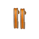 Orange Enamel Gold Plated Hoop Earrings Statement Jewelry