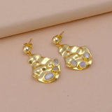 Pearl and Rainbow Moonstone Gemstone Studs Earrings Handmade Studs Gold Plated Collet Setting, Hammered Push Back Studs, Statement Dangle Drop Earrings for Women. S