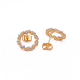 Pearl Beaded Twisted Hoop Stud Earrings