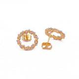 Pearl Beaded Twisted Hoop Stud Earrings