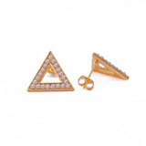 pearl Modern Geometric Gold Stud Earrings