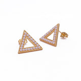 pearl Modern Geometric Gold Stud Earrings