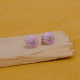 Pink Daisy Flower Studs Everyday Jewelry Trendy Earrings