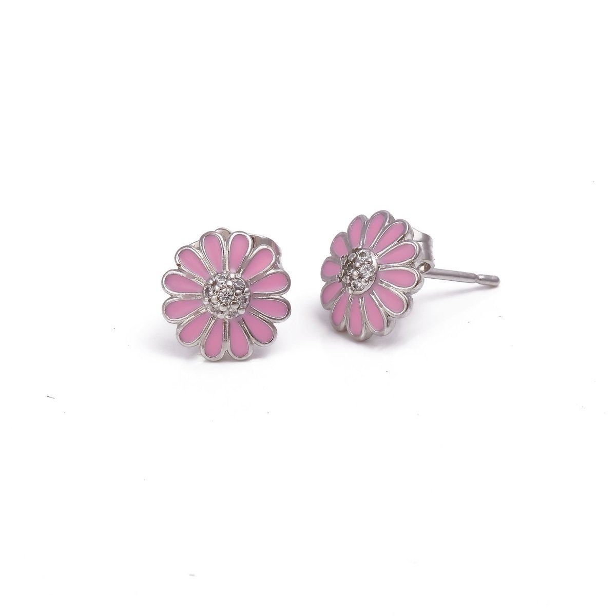 Pink Daisy Flower Studs Everyday Jewelry Trendy Earrings