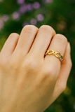 Plain Brass Oval Link Ring, Gold Plated Shiny Stackable Brass Ring For Women