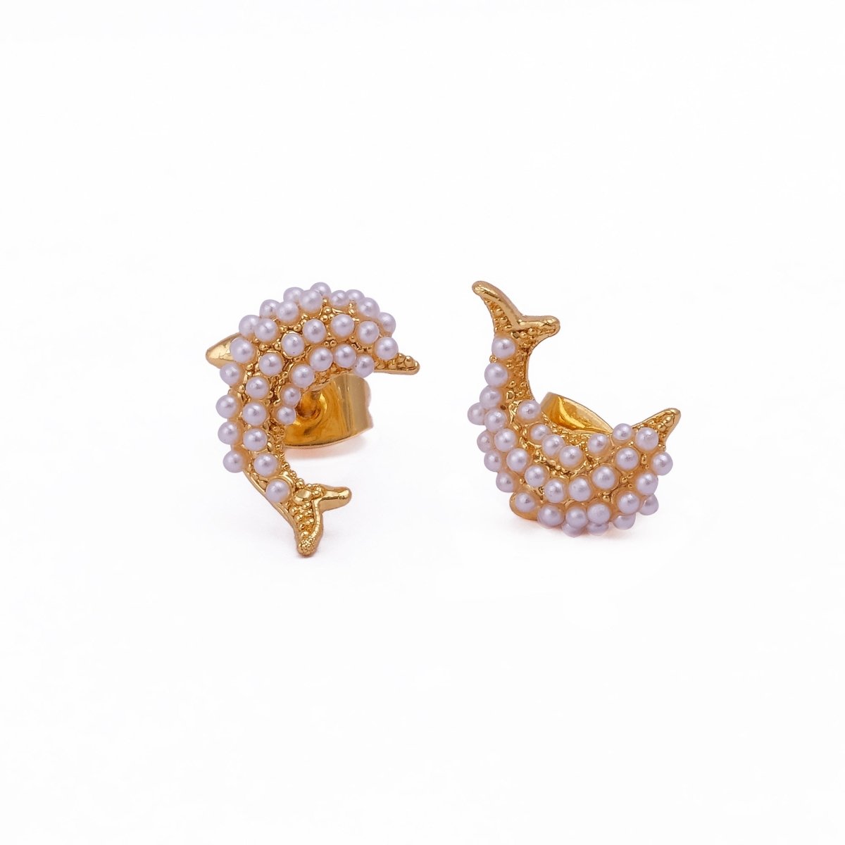 Playful Gold Plated Dolphin Earrings Ocean Inspired jewelry