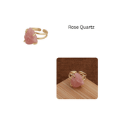Raw Rainbow Moonstone Gemstone Ring, Gold Plated Rough Statement Jewelry 5393