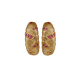 Ruby Gemstone Gold Plated Braided Hoop Huggie Earrings