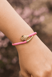 Snake Shape Bangle Pink Enameled With CZ Gemstone Bangle Gold Plated Jewelry