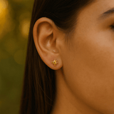 Starburst Stud Earrings Minimal Dainty Gold Plated Star Earrings