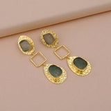 Strawberry Quartz Gold Plated Dangle Earrings, Natural Rough Gemstone Jewelry, Push Back Stud Earrings. S