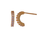 Stunning Gold-Plated Crystal Hoop Earrings