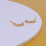 Stunning Gold-Plated Crystal Hoop Earrings