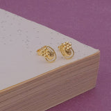 Teardrop Flower Stud Earrings Dainty Gold Plated Floral Jewelry