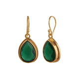 Teardrop Hook Earrings, Iolite Gemstone Gold Plated Jewelry CE - 1035