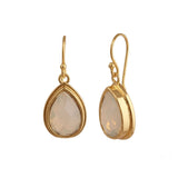 Teardrop Hook Earrings, Iolite Gemstone Gold Plated Jewelry CE - 1035