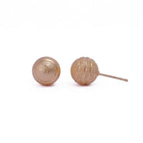 Textured Gold Plated Ball Stud Earrings Matte Finish Round Studs