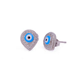 Tiny Evil Eye Studs Silver Plated Earrings Everyday Jewelry For Women