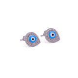 Tiny Evil Eye Studs Silver Plated Earrings Everyday Jewelry For Women