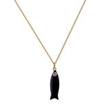 Tiny Fish Pendant Necklace Minimal Jewelry, Handmade Gold Plated Necklace 5287