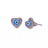Tiny Heart Shape Evil Eye Earrings Everyday Jewelry For Women