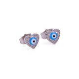 Tiny Heart Shape Evil Eye Earrings Everyday Jewelry For Women
