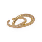 Twist Open Ring with Cubic Zirconia, Geometric Style Gold Brass Ring Jewelry, Gift For Her