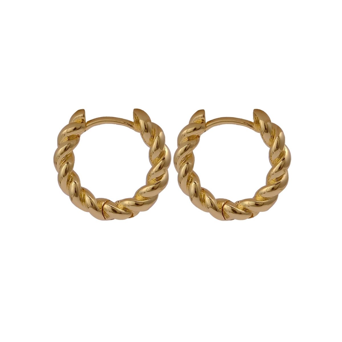 Twisted Gold Hoop Earrings Classic Minimalist Statement Jewelry Everyday Elegant Hoops