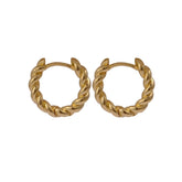 Twisted Gold Hoop Earrings Classic Minimalist Statement Jewelry Everyday Elegant Hoops