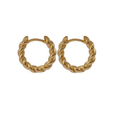 Twisted Gold Hoop Earrings Classic Minimalist Statement Jewelry Everyday Elegant Hoops