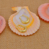 Vintage Style Textured U Gold Plated Fashion Hoop Earrings