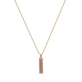 White Cubic Zircon Gemstone Necklace Minimal Bar Pendant Necklace Gold Plated Jewelry For Her