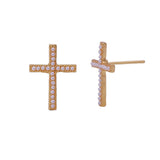 White Pearl Stud Earrings Tiny Christian Jewelry Gold Plated Earrings For Her