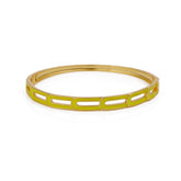 Yellow Enamel Bangle Aesthetic Gold Plated Jewelry For Her