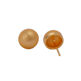 Gold Plated Micro Beaded Dome Stud Earrings Elegant Textured Round Jewelry