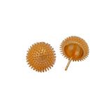 Gold Plated Sunburst Textured Stud Earrings Bold Statement Jewelry