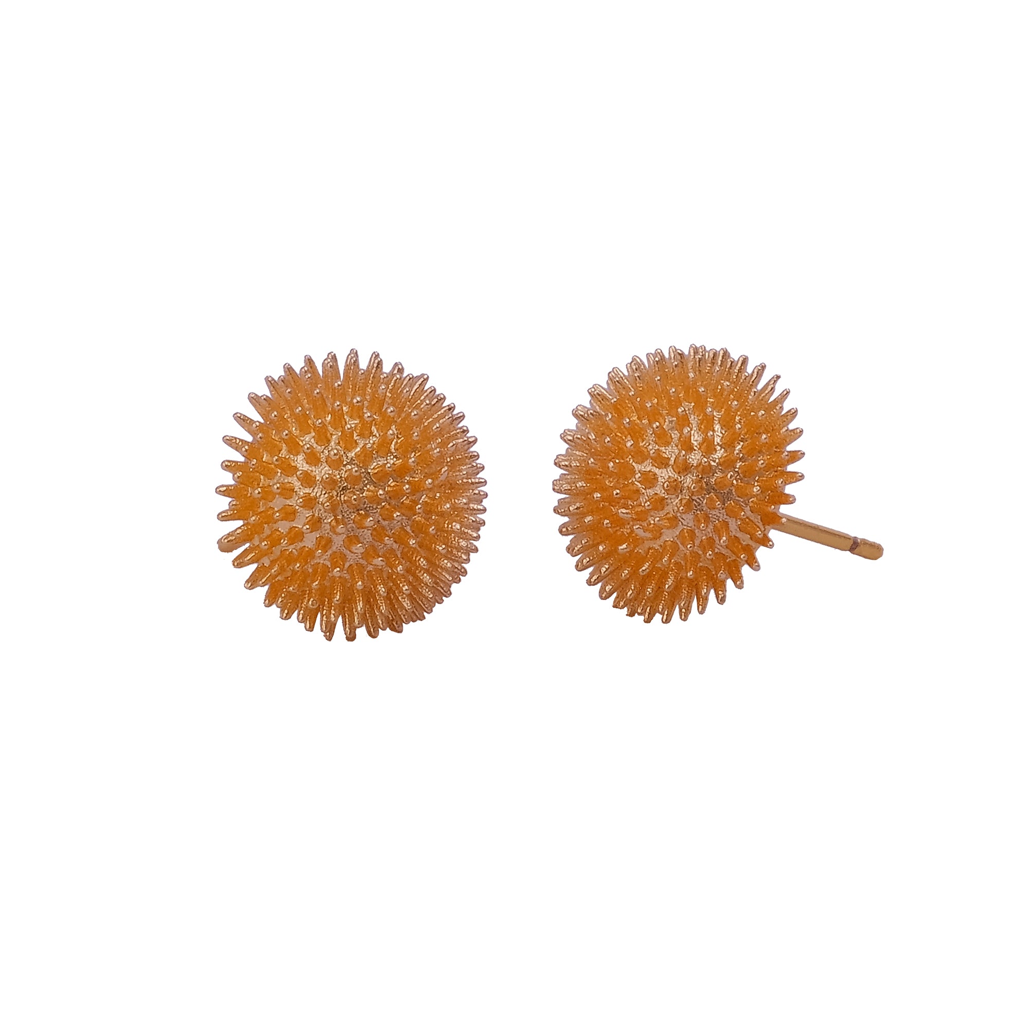 Gold Plated Sunburst Textured Stud Earrings Bold Statement Jewelry