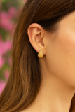 Gold Plated Mesh Textured Teardrop Stud Earrings Stylish Everyday Jewelry