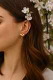Gold Plated Heart Stud Earrings Modern Romantic Jewelry for Everyday Wear