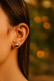 Classic Gold Plated Ball Stud Earrings Minimal Round Sphere
