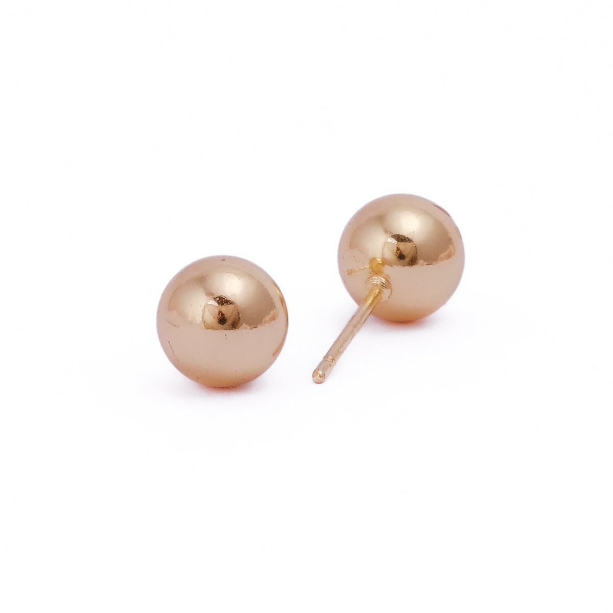 Gold Plated Ball Stud Earrings Classic Round Minimalist Everyday Jewelry