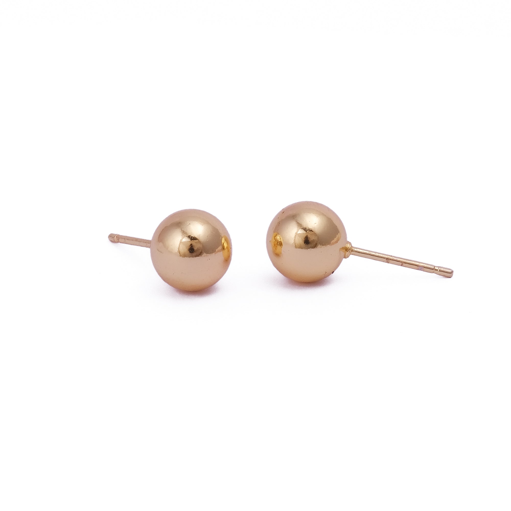 Gold Plated Ball Stud Earrings Classic Round Minimalist Everyday Jewelry